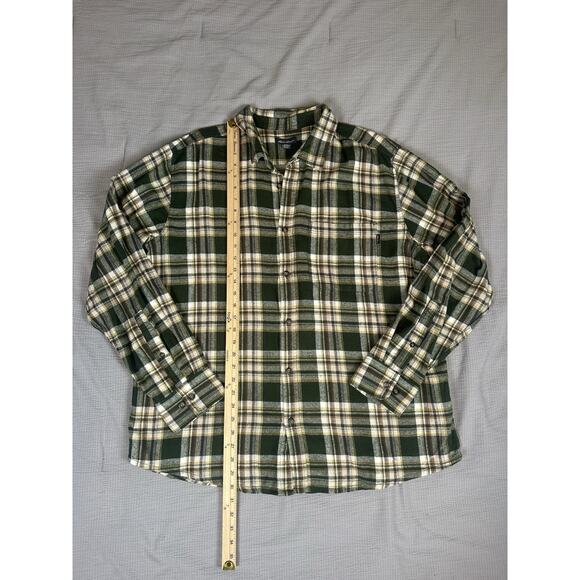 Eddie Bauer Men’s Long Sleeve Flannel Shirt, Green Blue Plaid, Size XXL - Picture 5 of 8